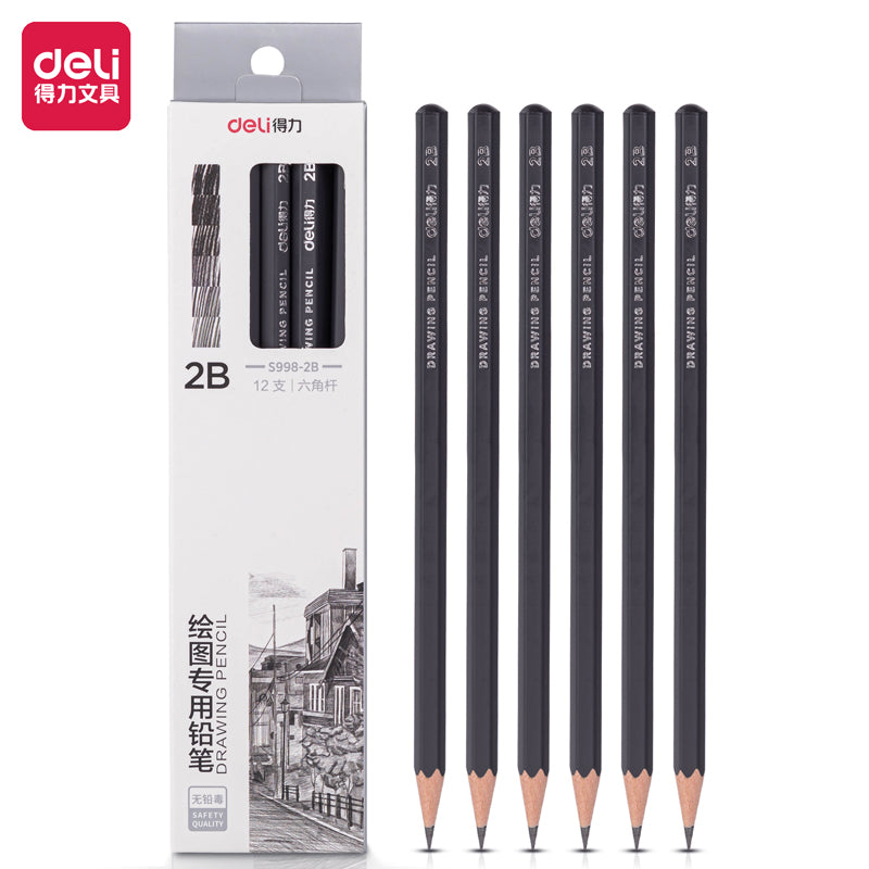 (S998-8B) Deli Pencil-8B-Black