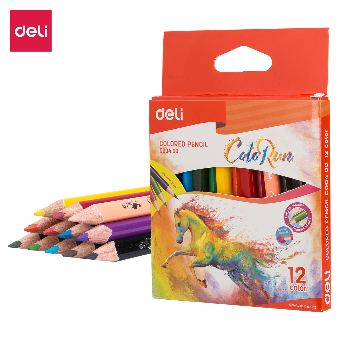 Colorun Colored Pencil-Half-12 | High Quality | Vibrant | Safe | 12 colors | handy