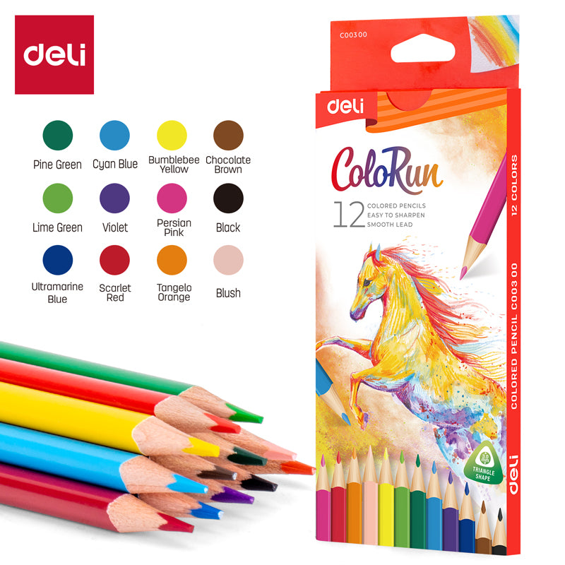 Colorun Colored Pencil-Full-12 | High Quality | Vibrant | Safe | 12 colors