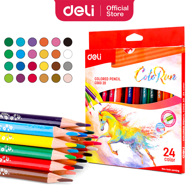 Colorun Colored Pencil-Full-24  | High Quality | Vibrant | Safe | 24 colors