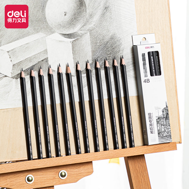 (S998 ) Deli  Pencil - 4B-Balck