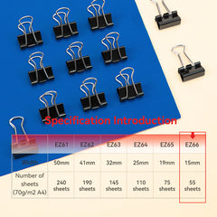 Effortless Binder Clip-BK | Holds 240 sheets | Smooth clamping | Rust free