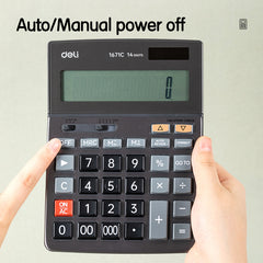 Deli Desktop Calculator | 150 step check | Metal body | 14 Digits
