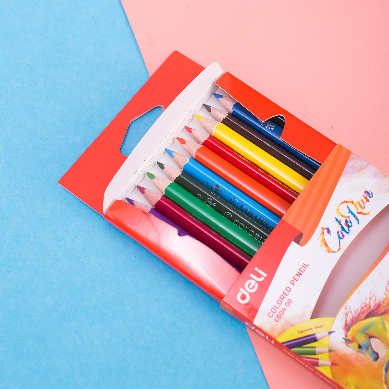 Colorun Colored Pencil-Half-12 | High Quality | Vibrant | Safe | 12 colors | handy