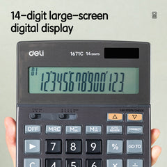 Deli Desktop Calculator | 150 step check | Metal body | 14 Digits