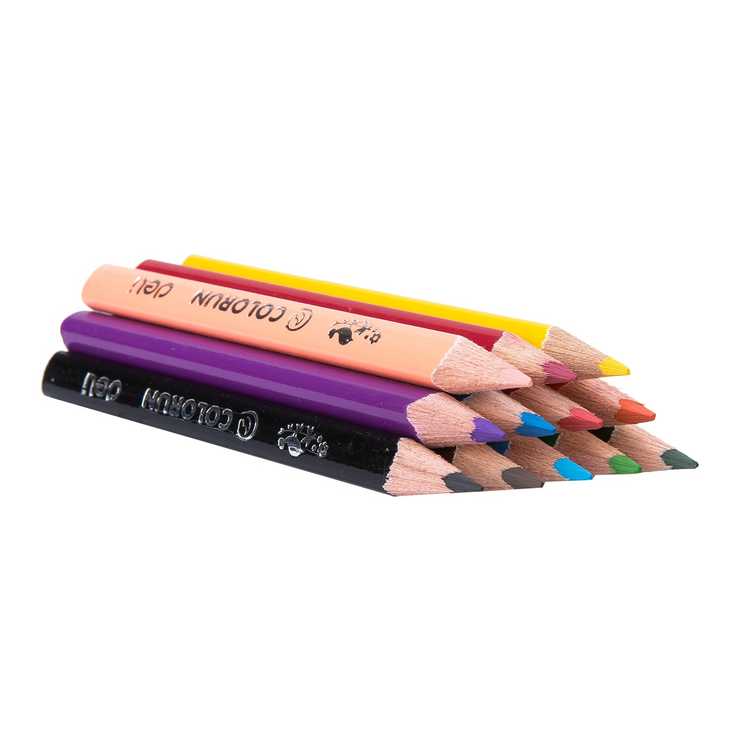 Colorun Colored Pencil-Half-12 | High Quality | Vibrant | Safe | 12 colors | handy