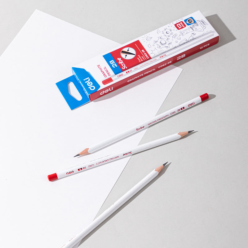 (WC062) Scribe Pencil -2B-Tri-White