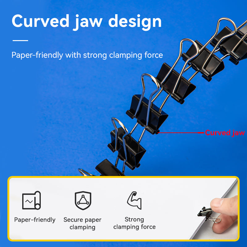Effortless Binder Clip-BK | Holds 240 sheets | Smooth clamping | Rust free