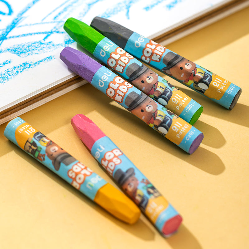 ColorKids Oil Pastel-Plastic | 12 Color palette | Smooth | Eco friendly & safe | Easy grip