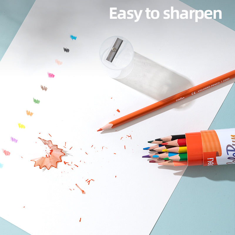 Colorun Colored Pencil-Tin-12 | Vibrant | Safe | Free sharpener | 12 colors