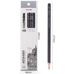 Deli  Pencil - 4B-Black | Smudge-free | Smooth