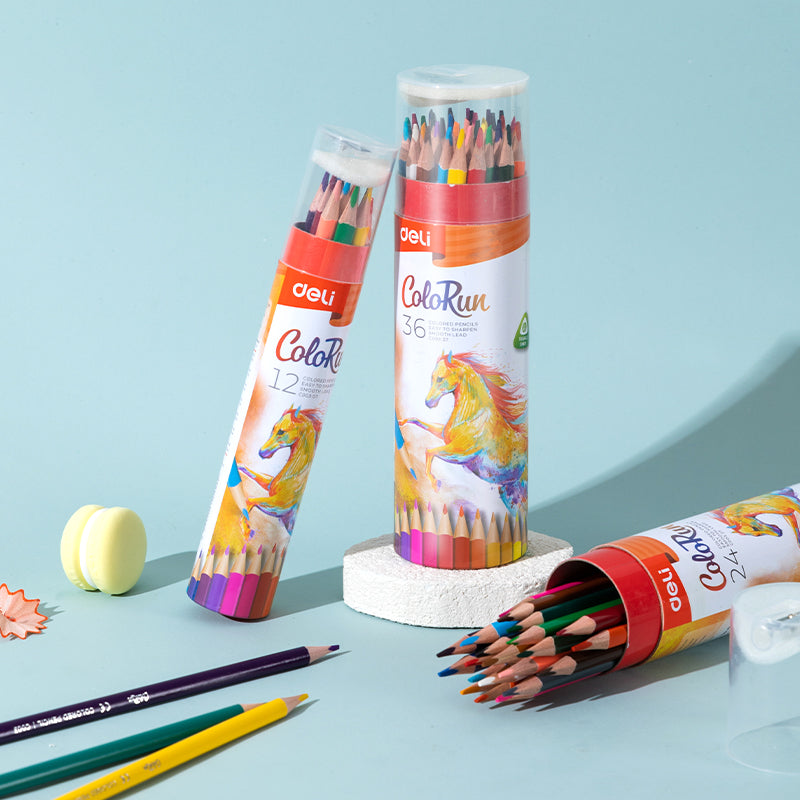 Colorun Colored Pencil-Tin-12 | Vibrant | Safe | Free sharpener | 12 colors