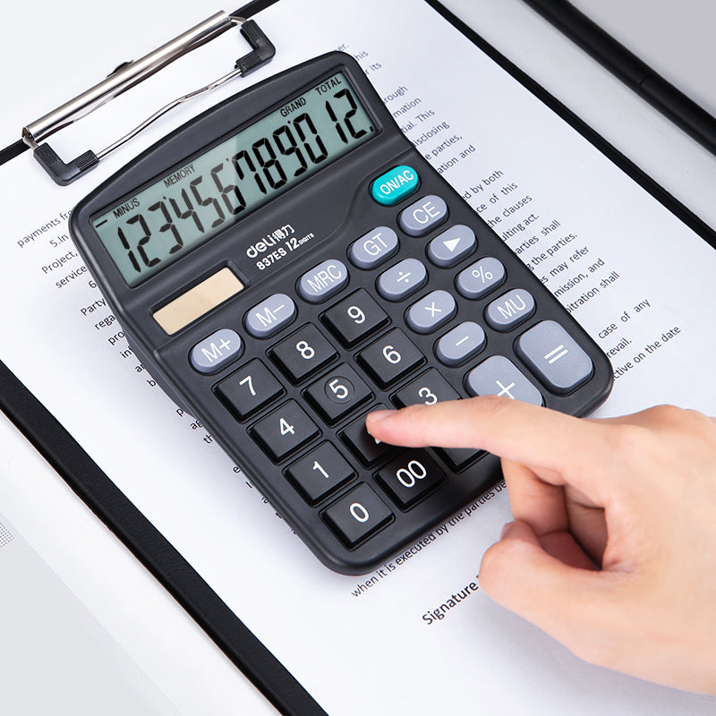 Desktop Calculator-12-Black | 1,000,000+ button life | 145° wide-view design | 3-year warranty