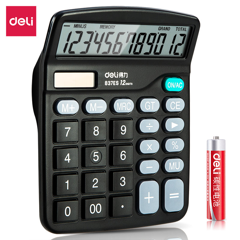 (837ES) Desktop Calculator-12-Black