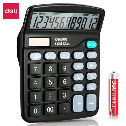 (837ES) Desktop Calculator-12-Black
