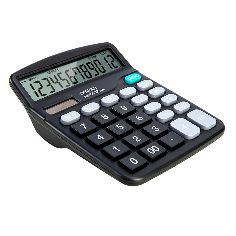 (837ES) Desktop Calculator-12-Black