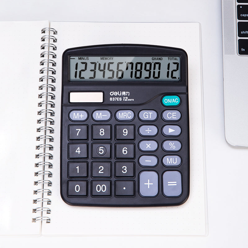 Desktop Calculator-12-Black | 1,000,000+ button life | 145° wide-view design | 3-year warranty