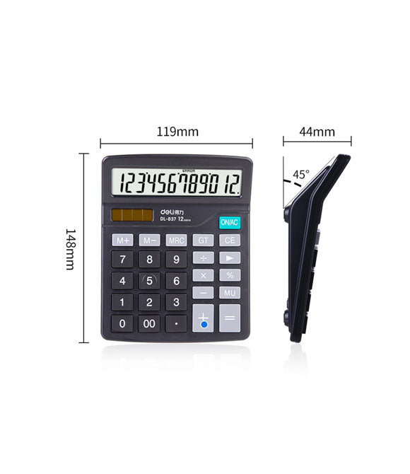 Desktop Calculator-12-Black | 1,000,000+ button life | 145° wide-view design | 3-year warranty