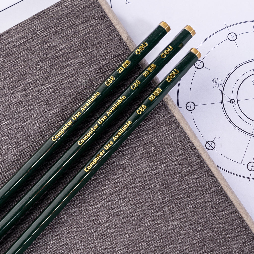 (EC88-2B) Deli Pencil-Hex-2B-Green