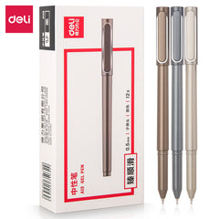(A13) Deli  Gel pen-0.5- A13-BK | Triangular body | Lower refills | Lightning fast writing speed