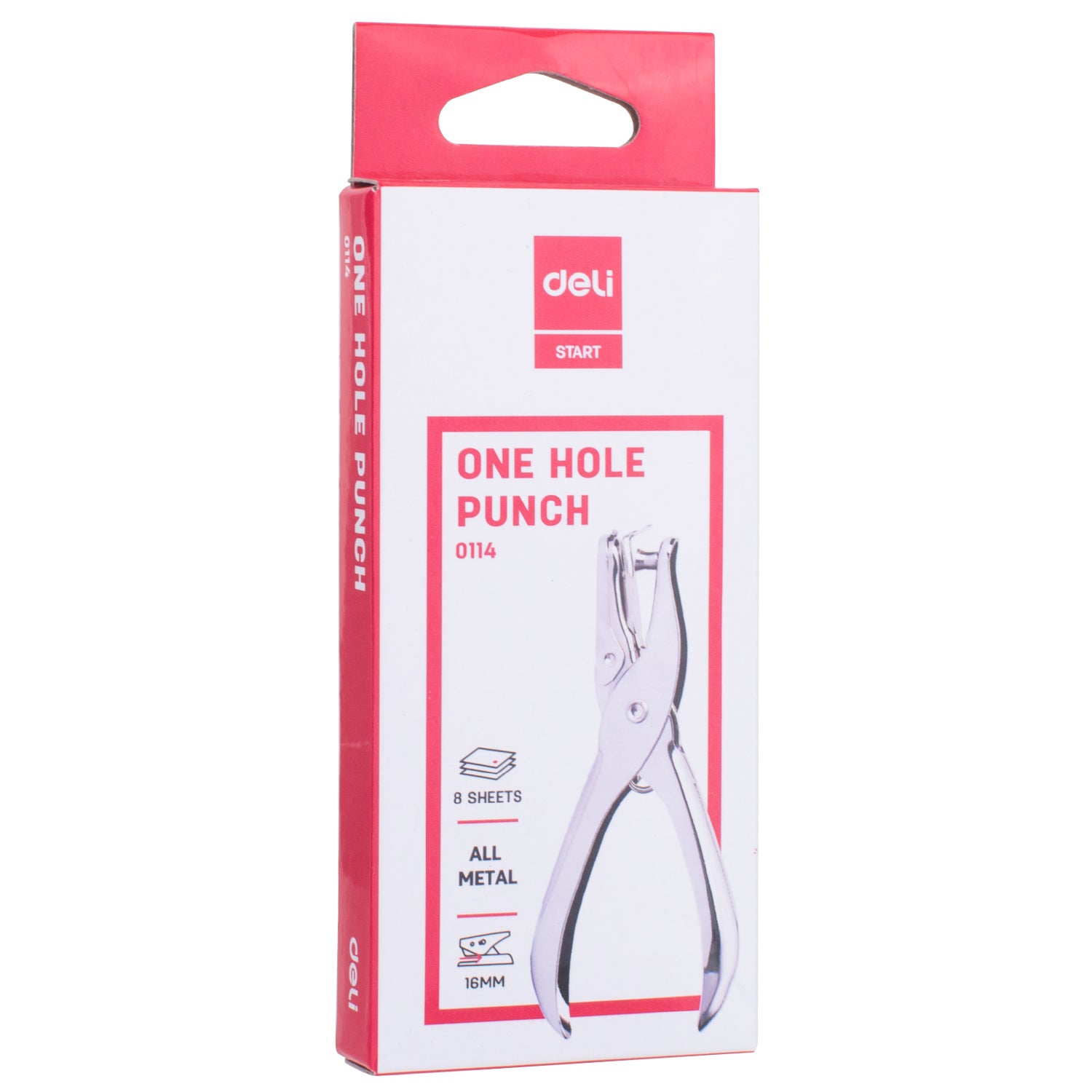 1-Hole Punch | Rust-free | Durable | Punches 8 sheets
