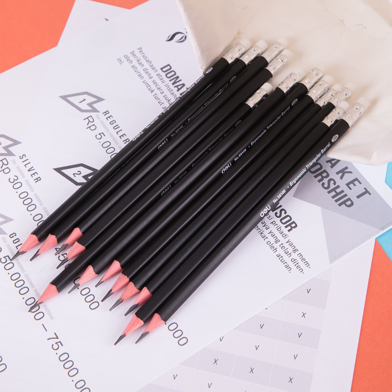Scribe Pencil -2B-Tri-Black | High quality graphite | Durable eraser