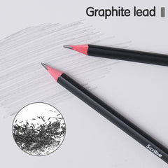 Scribe Pencil -2B-Tri-Black | High quality graphite | Durable eraser