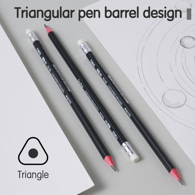 Scribe Pencil -2B-Tri-Black | High quality graphite | Durable eraser