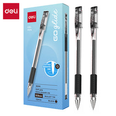 Deli Go Glide Gel Pen-0.5-BK | Ultra Smooth | 0.5mm | Soft grip