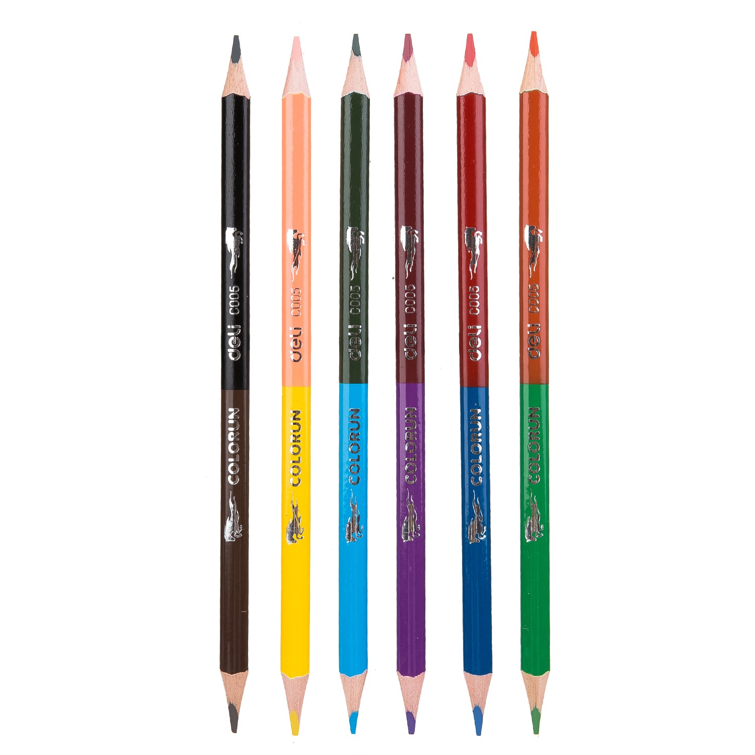 Colorun Dual Colored Pencil-6 | Double sided design | Non-toxic | Vibrant | 6 pencils 12 colors
