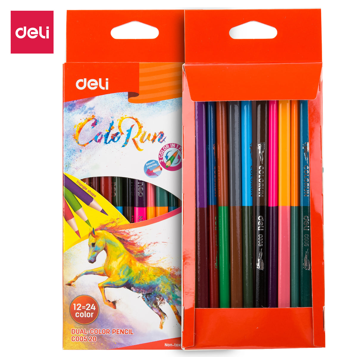 Colorun Dual Colored Pencil-12 | Double ended design | Non-toxic | High quality | 12 pencils 24 colors