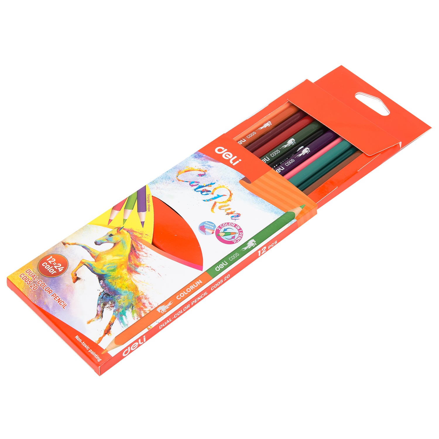 Colorun Dual Colored Pencil-12 | Double ended design | Non-toxic | High quality | 12 pencils 24 colors