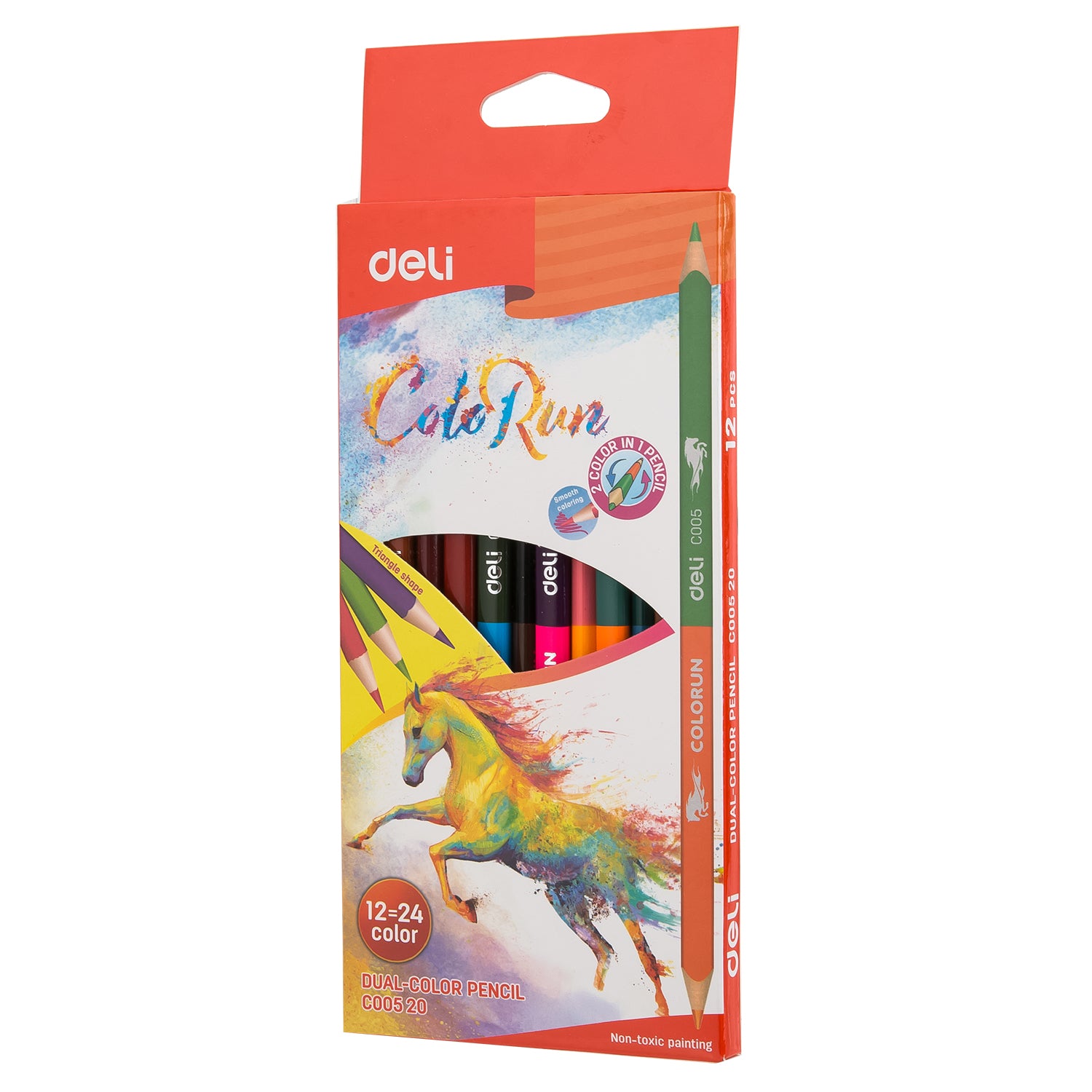 Colorun Dual Colored Pencil-12 | Double ended design | Non-toxic | High quality | 12 pencils 24 colors