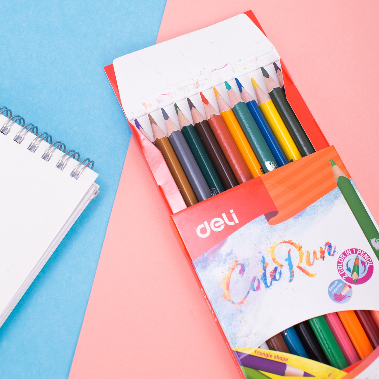 Colorun Dual Colored Pencil-12 | Double ended design | Non-toxic | High quality | 12 pencils 24 colors