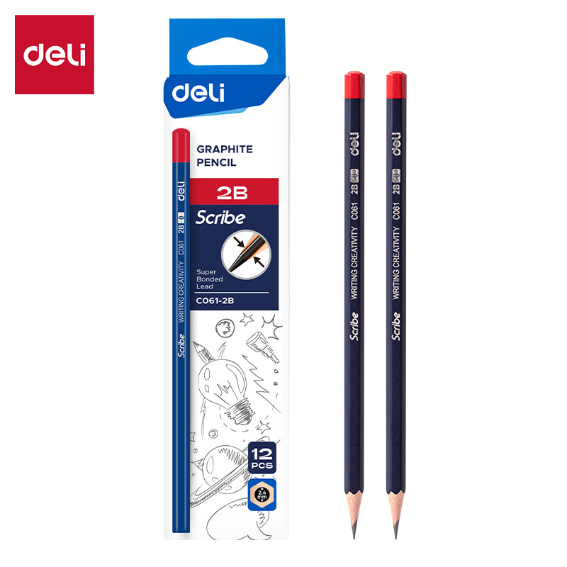 Scribe Pencil -2B-Hex-Blue | Durable | Dark | Safe | Poplar wood | Hexagonal shape