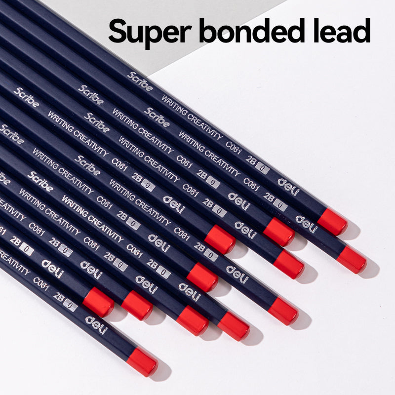 Scribe Pencil -2B-Hex-Blue | Durable | Dark | Safe | Poplar wood | Hexagonal shape