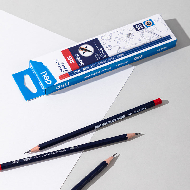 Scribe Pencil -2B-Hex-Blue | Durable | Dark | Safe | Poplar wood | Hexagonal shape