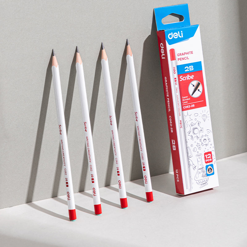 (EC062-2B) Scribe Pencil -2B-Tri-White