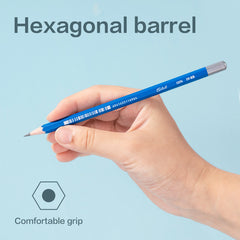 iSelect Pencil-2B-Hex-Blue | Hexagonal barrel design | Free sharpener and eraser | Super Dark lead