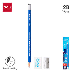 iSelect Pencil-2B-Hex-Blue | Hexagonal barrel design | Free sharpener and eraser | Super Dark lead