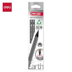 Deli Enovation pencil-HB | Wood-free | Eco-friendly | Hexagonal Barrel | Eraser head
