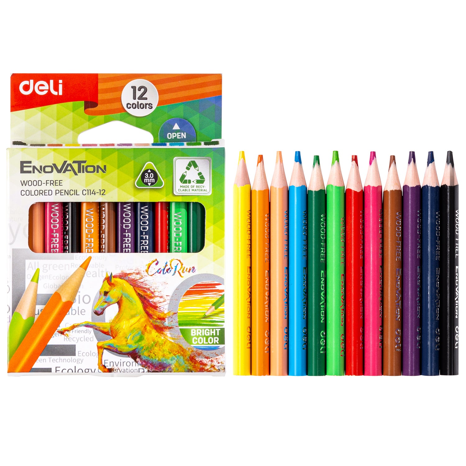 Enovation Colored Pencil-Half | Vibrant | Durable | Comfortable