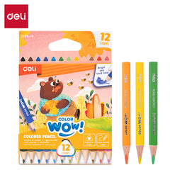WOW Colored Pencil-Half-12 | Vibrant | Triangular barrel | Reliable | 12 colors | Handy