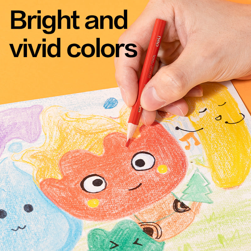 WOW Colored Pencil-Half-12 | Vibrant | Triangular barrel | Reliable | 12 colors | Handy