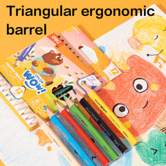 WOW Colored Pencil-Half-12 | Vibrant | Triangular barrel | Reliable | 12 colors | Handy