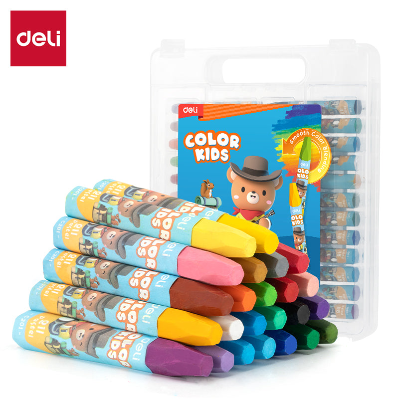 Colorkids Oil Pastel-Plastic | 24 Color palette | Smooth | Eco friendly & safe | Easy grip