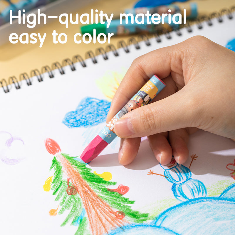 Colorkids Oil Pastel-Plastic | 24 Color palette | Smooth | Eco friendly & safe | Easy grip