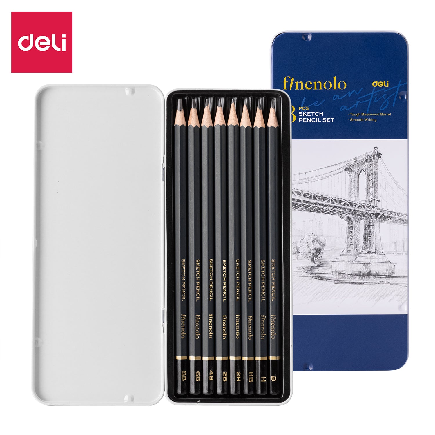 Finenolo Sketching Pencil-Set | Extra dark Graphite | Soft Basswood body