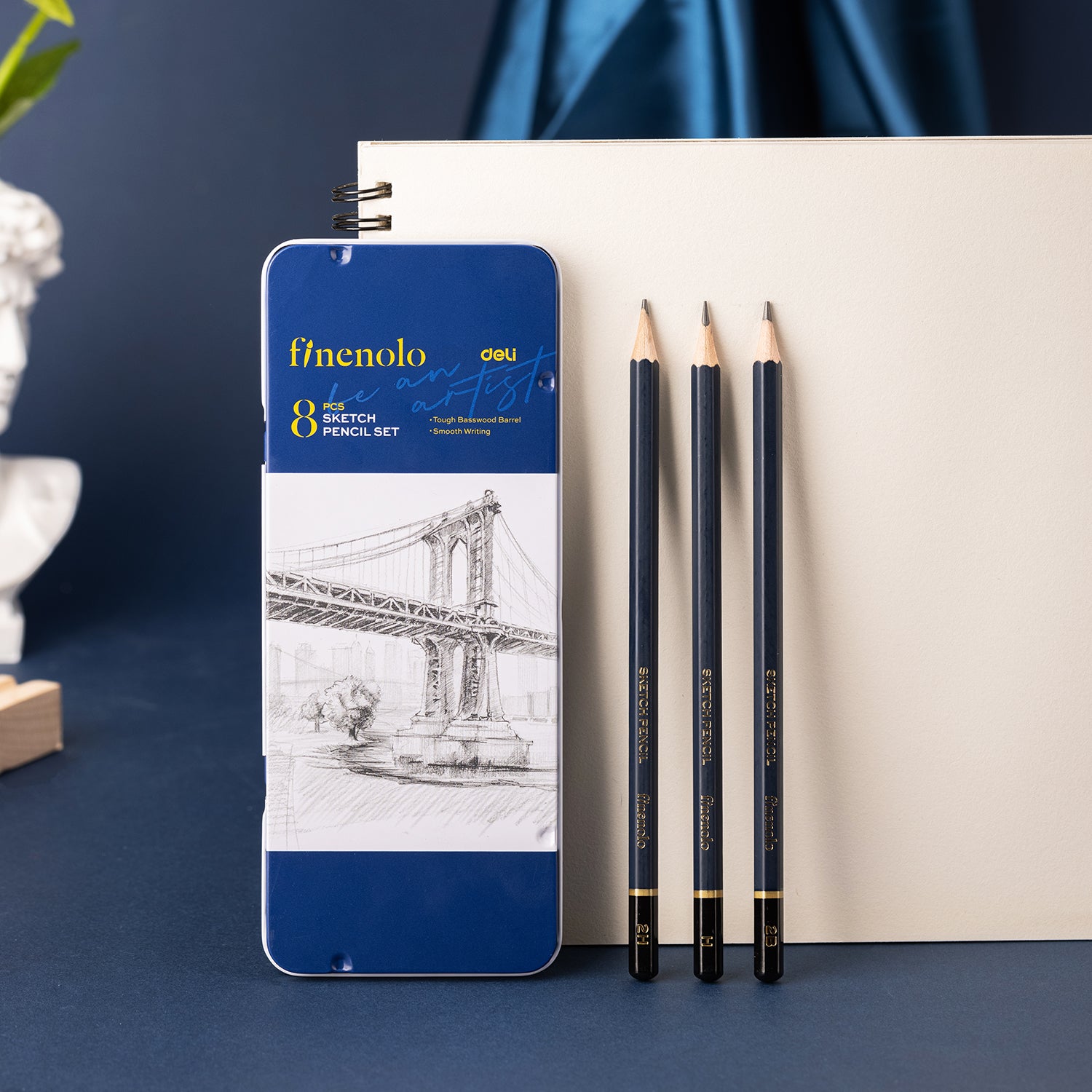 Finenolo Sketching Pencil-Set | Extra dark Graphite | Soft Basswood body
