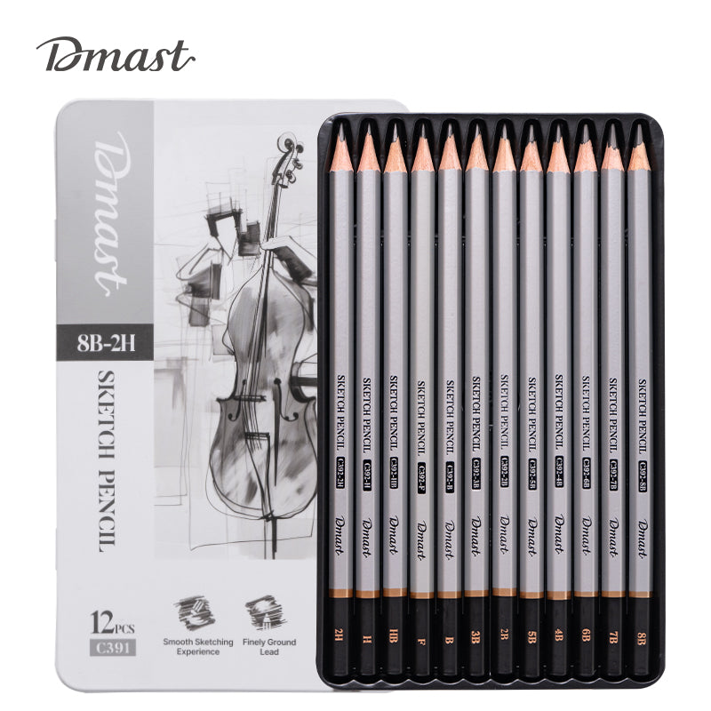 Dmast Sketching Pencil-Set | High quality graphite | Smooth writing and drawing